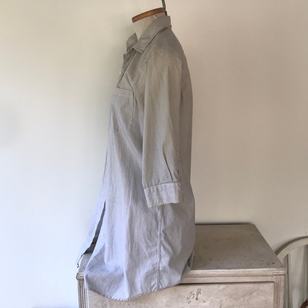 Steven Alan Extended Button Down Pinstripe Shirt S - image 4